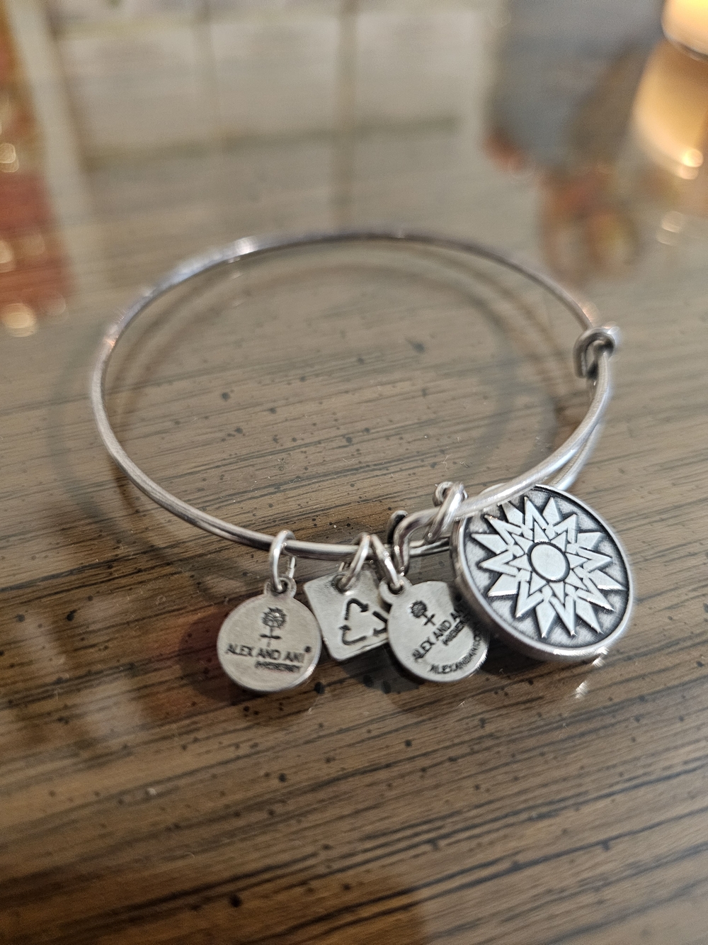 Alex and Ani Sunburst Charm Bangle